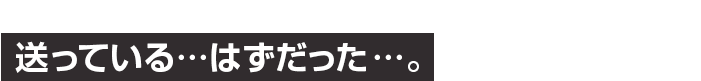 送っている…はずだった…。