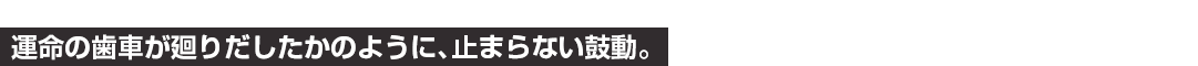 運命の歯車が廻りだしたかのように、止まらない鼓動。